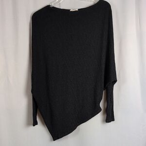Easel‎ Charcoal Asymmetrical Sweater Small Cozy
